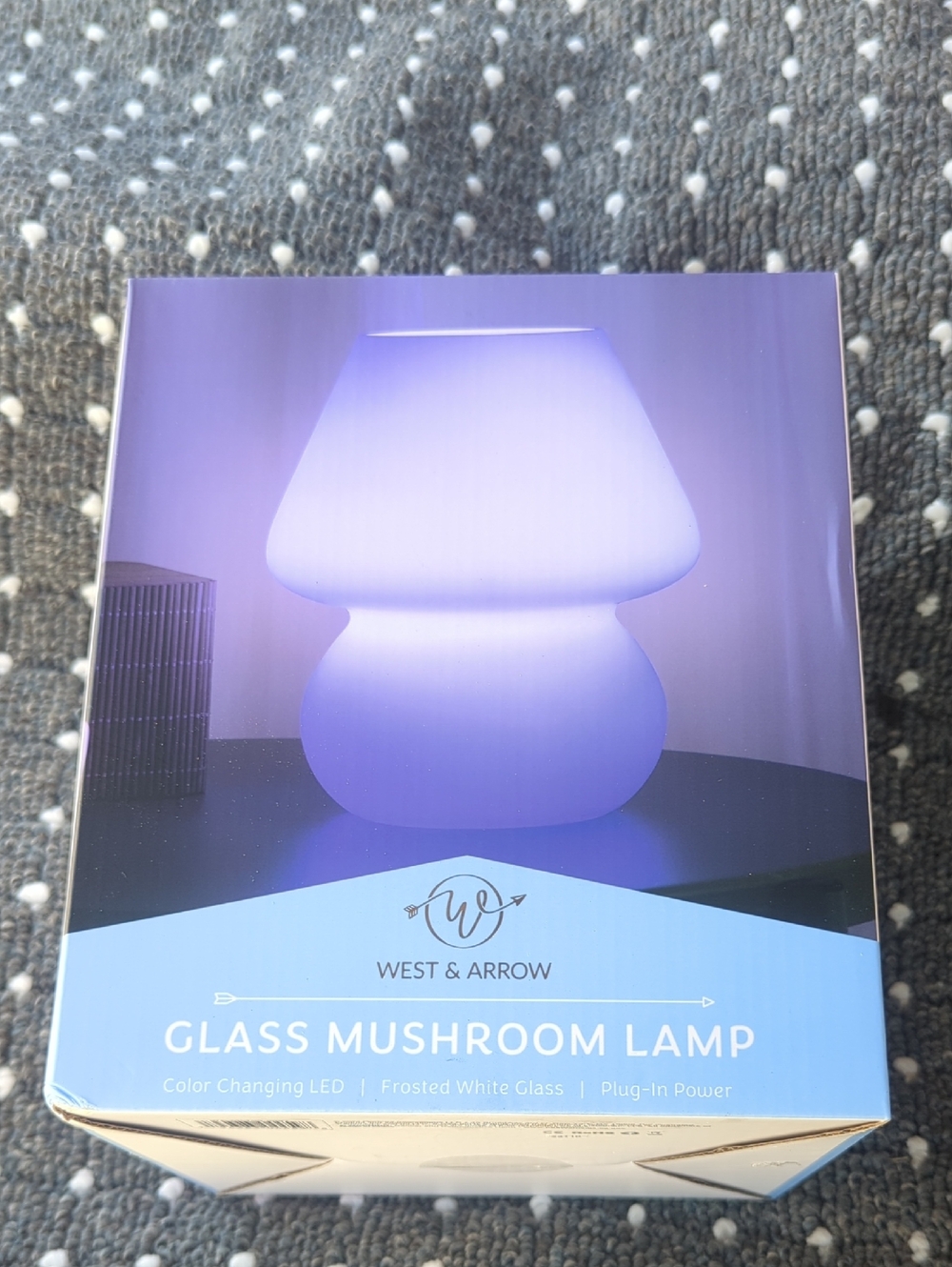 Glass Mushroom Lamp – Frosted White Color-Changing LED